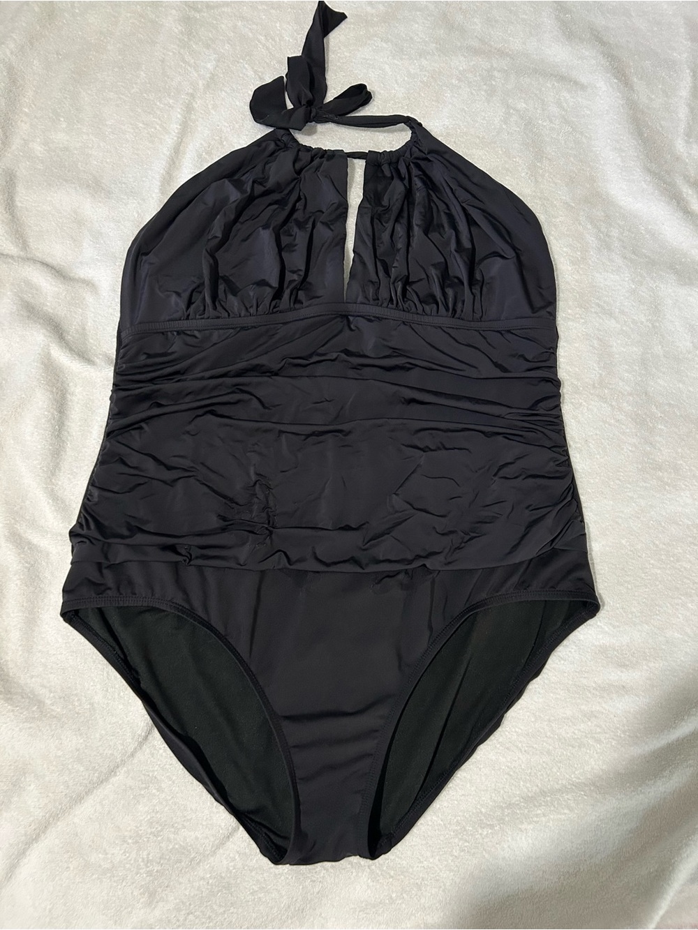 Kenneth Cole Reaction Black Halter One-Piece Swimsuit